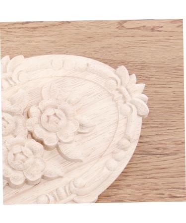 Cabilock 1pc Onlay Applique Wooden Corner Onlay Flower Furniture Carved Onlay Wood Applique Frame Wooden Door - Buy Online on GoSupps.com