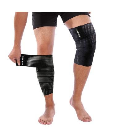 Sborter Compression Knee Wrap 2pcs, High Elasticity Compression Bandage Sleeve for Legs Calf Thigh Hamstring Ankle Elbow, Shin Guard for Runner, 180cm/70'' 12C-180cm-2 pieces bandages