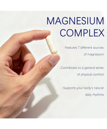 Magnesium Complex 1000mg - 7-in-1 Supplement with Glycinate Citrate & Malate - Supports Muscle Relaxation Sleep Heart Health - High Absorption Capsules 90 Count (1) - Buy Online on GoSupps.com