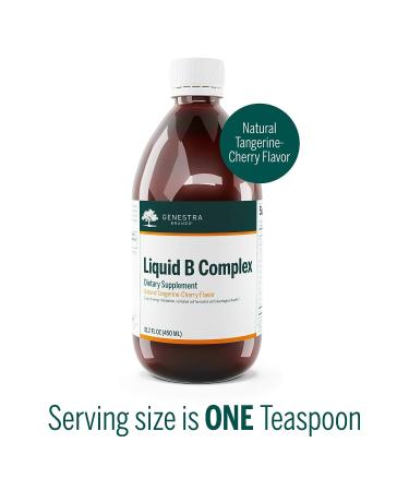 Genestra Brands Liquid B Complex | Energy Metabolism & Neurological Health | 15.2 fl. oz. Tangerine-Cherry Flavor - Buy Online on GoSupps.com