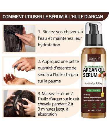 S rum l'huile d'argan pour coiffer et hydrater les cheveux - Contr le anti-frisottis - Nourrit et r pare - Huile d'argan pour cheveux secs et ab m s - S rum de protection thermique - Buy Online on GoSupps.com