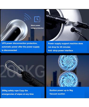 emobwdy Window Cleaner Robot 2800pa Glass Cleaning Vacuum Robotic Automatic Cleaning With Double Water Spray/Intelligent Path Planning Edge Detection Technology Remote Control 70ml Water Tank White - Buy Online on GoSupps.com