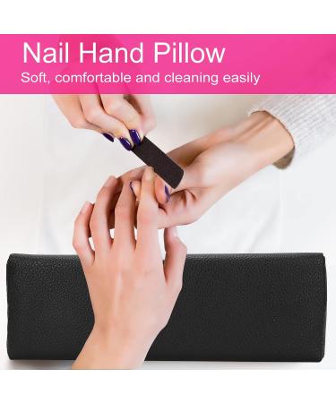 Merterfly Pebbled Grain Leather Arm Rest for Nail Techs - Sturdy Manicure Cushion Holder for Salon Nail Art (Black) - Buy Online on GoSupps.com