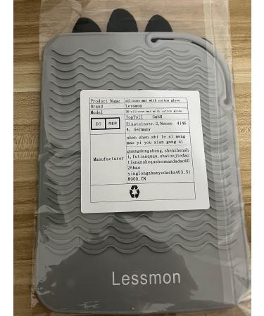 Travel Pad for Hair Tools - Heat-Resistant Counter Protection for Curling Irons & Straighteners | Includes Glove | Lessmon Gray 22.9x16.5cm - Buy Online on GoSupps.com