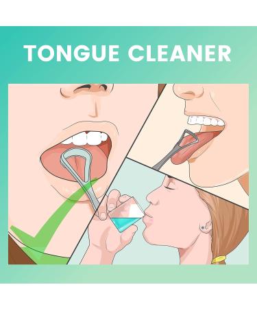 Buy Tongue Scraper for Adults & Kids - BreathRX Plastic Tongue Cleaner for Bad Breath | Easy to Use Hygiene Tool - 2 Sizes in 1 - Buy Online on GoSupps.com