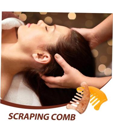 Magiclulu 4 Pieces Massage Comb Set - Afro-Kamm & Gua Sha Board for Neck Massage Hair Grooming and Relaxation | International Shipping Available - Buy Online on GoSupps.com