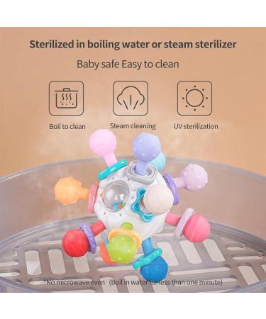 Sensory Teething Toy for Babies 0-18 Months - White Teething Ball Rattle & Grasping Activity Toy for Boys and Girls - Buy Online on GoSupps.com