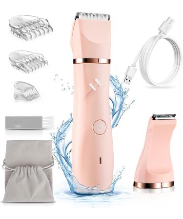 Beaulush 2-in-1 Bikini Trimmer & Electric Razor for Women - IPX7 Waterproof Wet/Dry Shaver in Pink - Buy Online on GoSupps.com