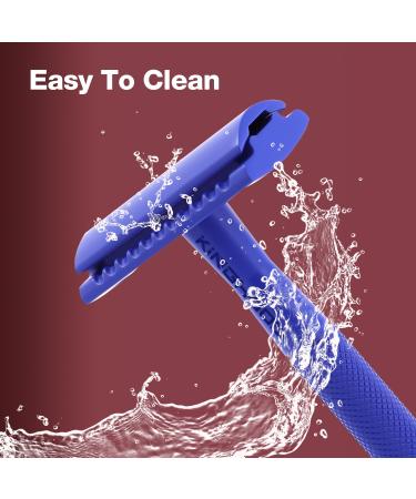 Copper Single Blade Razor - Gentle Close Shave Eco-Friendly Double Edge Safety Razor with 10 Blade Refills - Perfect for Sensitive Skin - Indigo Purple - Buy Online on GoSupps.com