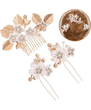 BELLIFFY 1 Set Leaves and Flowers Hair Comb Hair Comb Clip Girl Headpiece Bridal Hair Accessories Hair Accessories for Headpiece for Wedding Decoration Bride Headdress Flower Hair Pin - Buy Online on GoSupps.com