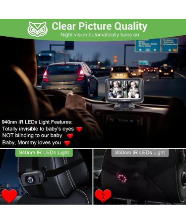Rohent HD 1080P Baby Car Camera Mirror for Crystal Clear Night Vision | Easy 5-Min Installation | Infant Travel Safety Kit N06 - Buy Online on GoSupps.com