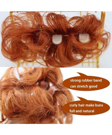 iLUU 2pcs/pack Orange Red Hair Bun Extensions Wavy Curly Messy Synthetic Chignon Hairpiece Easy Bun Hair Pieces for Women Hair Updos for Women Girl - #119B Orange Red Copper Red 119B-copper red - Buy Online on GoSupps.com