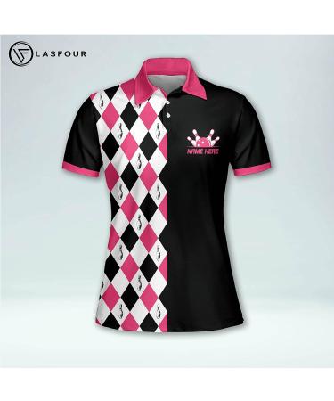 LASFOUR Personalized 3D Pink Bowling Shirt for Women | Custom Quick-Dry Jersey | Funny Womens Bowling Tee - Buy Online on GoSupps.com