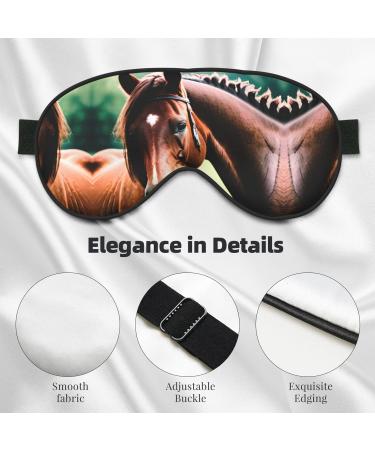 SSIMOO Two Horses Soft Sleep Eye Mask - Breathable Travel Eye Patch for Women Perfect for Relaxation Black - Buy Online on GoSupps.com