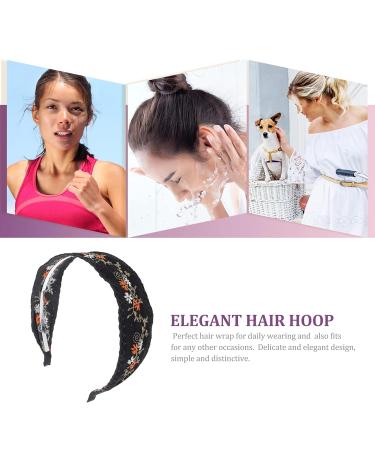 Minkissy Black Wide Floral Boho Headband - Vintage Ethnic Style Hair Accessories for Women & Girls - Buy Online on GoSupps.com