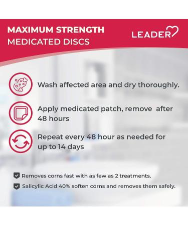 Leader Medicated Corn Remover with Salicylic Acid - Toe Corn Treatment Pads for All-Day Pain Relief & Protection - 9 Pads - Buy Online on GoSupps.com