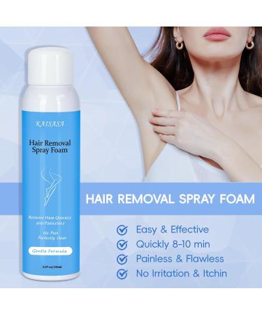 Sensitive Skin Hair Removal Spray Foam 5.07 Oz - Gentle Formula for Intimate Areas - Painless Hair Removal Cream for Men and Women - Buy Online on GoSupps.com