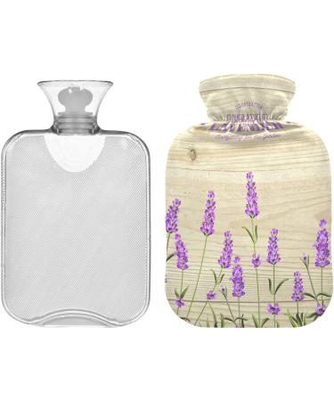 NAANLE Lavender Hot Water Bottle with Lid 1L Transparent Heat Bottle for Pain Relief & Therapy | Best Hand & Foot Warmer - Buy Online on GoSupps.com