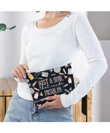 Diabetes Insulin Makeup Bag - Diabetes Awareness Gift for Girls - Zipper Pouch Cosmetic Bag for Diabetic Supplies - Buy Online on GoSupps.com