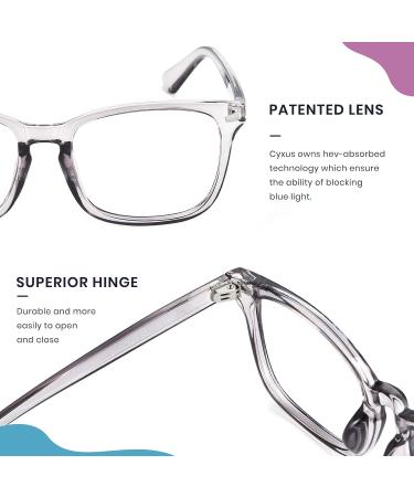 Cyxus Blue Light Filter Glasses - Anti-Blue Light Eyewear for Laptops Smartphones & Tablets - 8082 Bright Gray - Buy Online on GoSupps.com