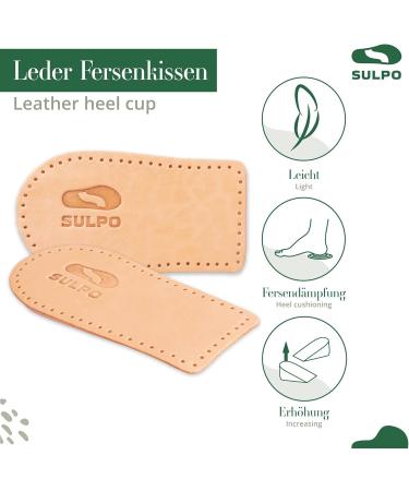 Sulpo Heel Increase Inserts - Orthopedic Leather Wedge Insoles for Height Boost & Comfort (Size 38-40) - Buy Online on GoSupps.com