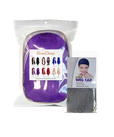 Emaxdesign 70cm Dark Violet Cosplay Wig for Women - High Quality Long Full Hair with Free Wig Cap & Comb - Buy Online on GoSupps.com