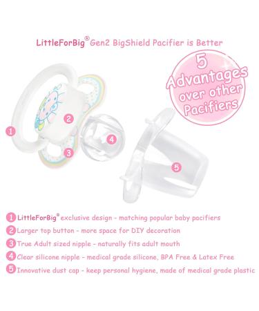 Littleforbig Generation II Large Suction Shield Pacifier Set - Adult Size Baby Parade Pattern (3-Pack) | International Shipping Available - Buy Online on GoSupps.com