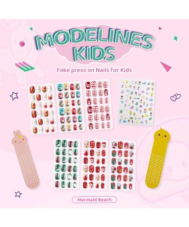 144Pcs Kids Christmas Style Press on Nails | Quick Stick on Fake Nails for Girls | Full Cover Acrylic Nail Kit | Children's Nail Decoration Set - Buy Online on GoSupps.com