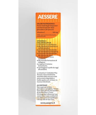 AESSERE COLLOIDAL VITAMIN C PLUS SPRAY 100 ml - Buy Online on GoSupps.com
