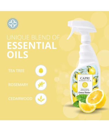 Capri Essentials Lemon Verbena All-Purpose Cleaner â€“ Natural Essential Oils Household Spray (23 oz) - Buy Online on GoSupps.com