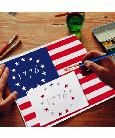 WISYOK American Flag Stencils - Ideal for Painting on Wood, Fabric, Walls - 6 Sizes, 2 Styles - Buy Online on GoSupps.com