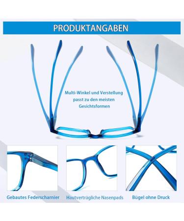 Cojwis 2 Pack Blue Light Block Reading Glasses - Spring Hinge Anti-Dizzy Unisex (Red & Blue 0.00x) - Buy Online on GoSupps.com
