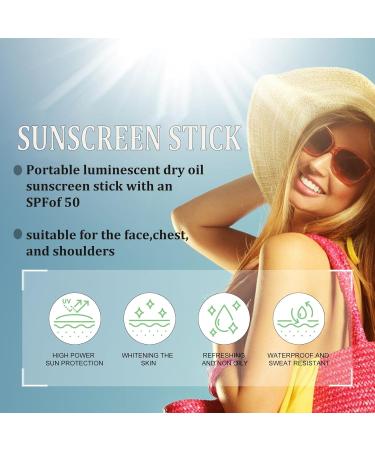 Suncream Factor 50 Sunscreen Stick - Hyaluronic Acid Spf 50 Face Moisturiser with Vitamin E - High Efficiency Sunscreen to UVA/UVB Protection - Waterproof & Non-Greasy - Moisturizing Before Makeup - Buy Online on GoSupps.com