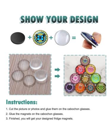 80pcs Round Glass Magnets & Clear Cabochons Set for DIY Crafts, Fridge, Office & Whiteboard - Buy Online on GoSupps.com
