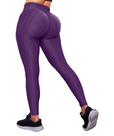 Ewedoos Workout Shorts for Women Booty Shorts Butt Lifting Scrunch Butt Shorts TIK Tok Shorts Gym Yoga Active Shorts Purple Medium