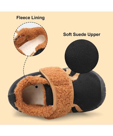 JOINFREE Baby Girl First Walking Shoes Anti-Slip Plush Slipper Boys Cozy Toddlers Shoes 8.5/9 UK Black Brown - Buy Online on GoSupps.com