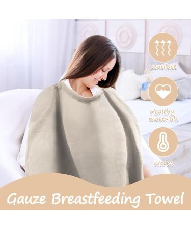 Cotton Breastfeeding Coverall with Towel - Beige | Soft & Breathable Nursing Cover for Moms | Multi-Use Stroller & Outdoor Cover - Buy Online on GoSupps.com