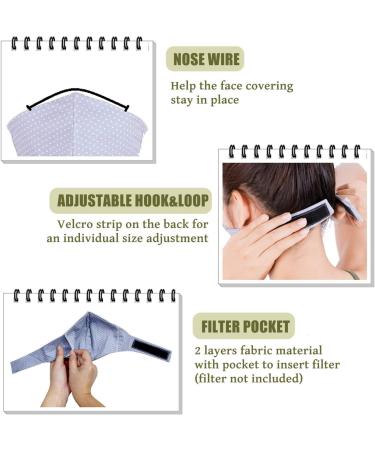 LOFBAZ Floral Navy Blue Cloth Face Coverings - Washable Adjustable Reusable with Nose Wire & Filter Pocket | International Shipping - Buy Online on GoSupps.com