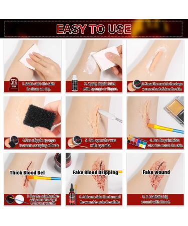 Buy Halloween SFX Makeup Kit - Special Effects Makeup with Face Body Paint Fake Blood Scar Wax & More for Clown Cosplay & Halloween Decor - International Shipping - Buy Online on GoSupps.com
