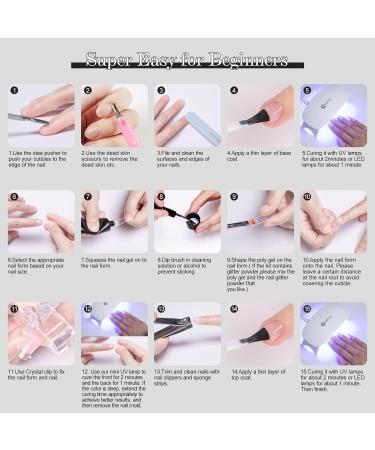 Mobray Poly Nail Extension Gel Kit - 6 Colors Nail Lamp & Tools for Beginners - Ideal DIY Gift - Buy Online on GoSupps.com