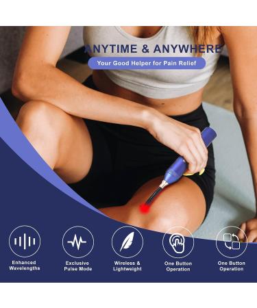HyunLai Red Light Therapy Device for Cold Sore Treatment - Pain Relief Infrared Light Therapy for Lips, Mouth, Nose, Hands, Ear, Feet - Removable Tip (Dark Blue) - Buy Online on GoSupps.com