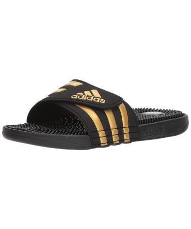 adidas Men's Adissage Slides Sandal 10 Cblack/Goldmt/Cblack