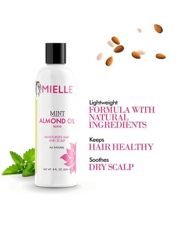 Mielle Organics Mint Almond Oil - 8 oz | Healthy Hair and Scalp Treatment - Buy Online on GoSupps.com