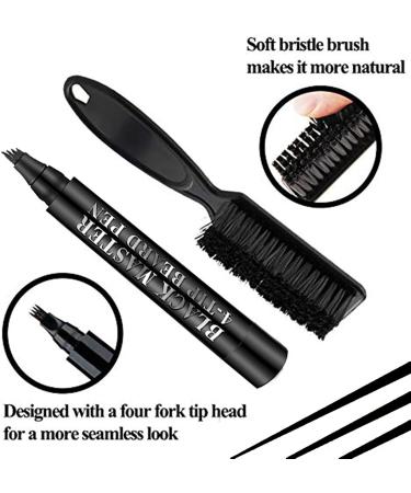 Black Beard Pencil Filler & Brush Kit for Men - Waterproof & Sweatproof - Long-lasting Coverage and Styling - Enhance Facial Hair with Natural Color - Define, Shape, and Thicken Beard and Mustache - Buy Online on GoSupps.com