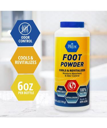 MED PRIDE Premium Foot Powder - Hypoallergenic Talc-Free Moisture Control & Odor Eliminator - 6oz for Sweat & Fresh Shoes - Buy Online on GoSupps.com