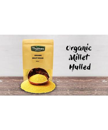 Thames Organic Millet Hulled 1kg - Certified Organic Raw Whole Grain High Fibre - GMO Free Vegan - Pack of 1 - Buy Online on GoSupps.com