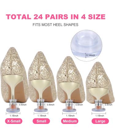24 Pairs High Heel Protectors - Clear Shoe Cups for Grass & Uneven Floors | Perfect for Outdoor Weddings - Buy Online on GoSupps.com