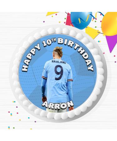 FOOTBALL FAVOURITE PLAYER BIRTHDAY PERSONALISED 7.5 INCH EDIBLE ICING CAKE TOPPER DECORATION FB100 - Buy Online on GoSupps.com