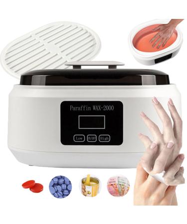 Bain de cire de paraffine 200 W pour les mains et les pieds Chauffage de 3500 ml avec affichage de la temp rature Kit de soins des pieds pour une peau lisse et douce Id al pour le traitement de Blanc
