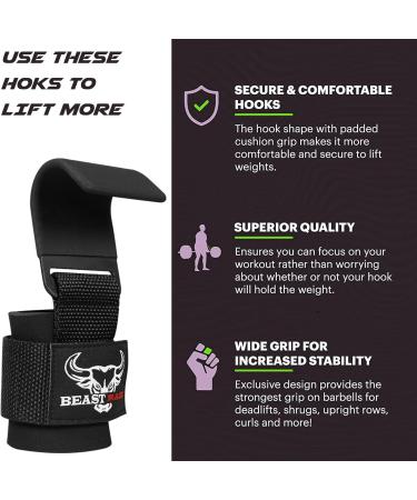Premium Weightlifting Hook - Slip-Resistant Neoprene Wrist Support for Powerlifting & CrossFit - Perfect for Barbells & Rows - Buy Online on GoSupps.com